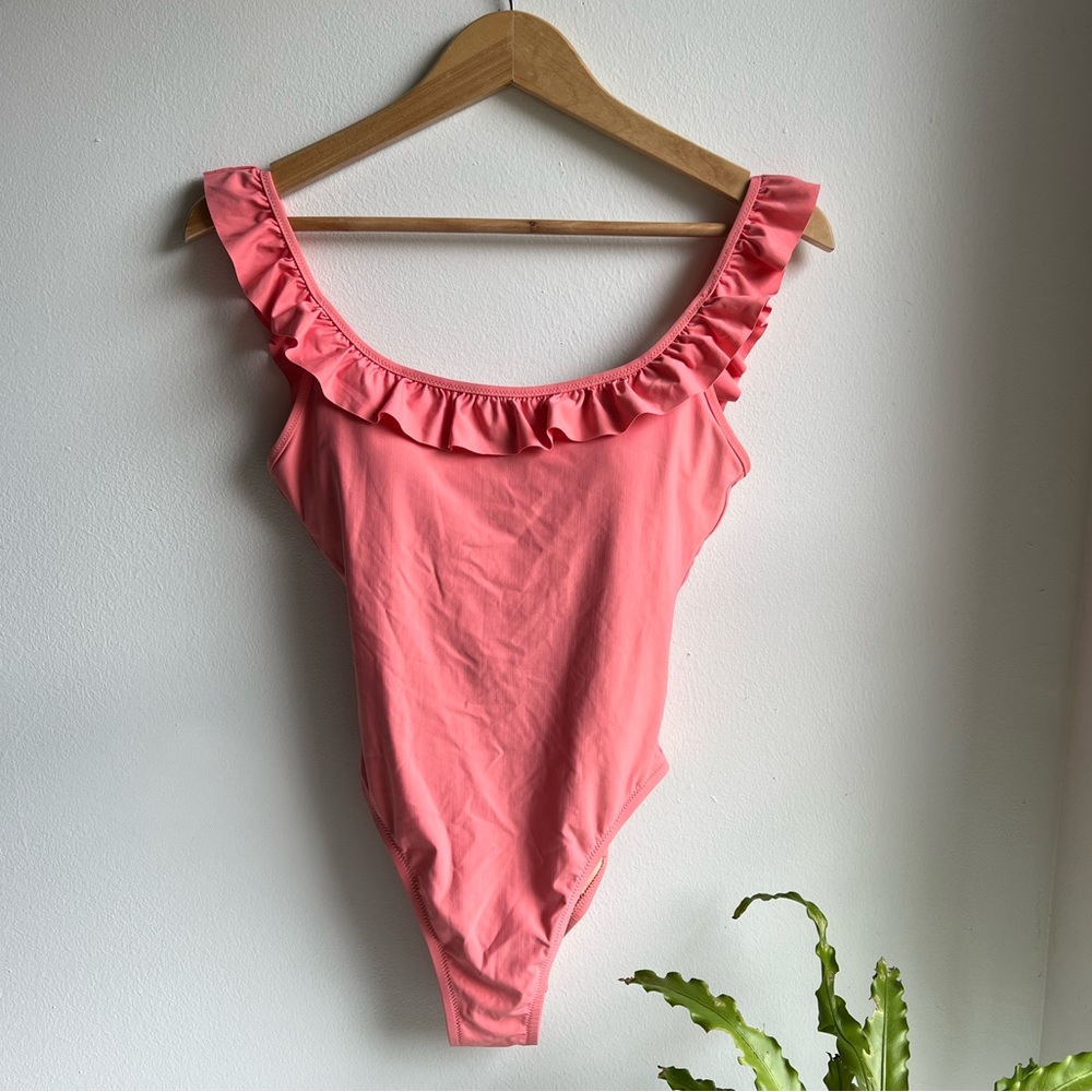 J Crew Ruffle Scoop One Piece Swimsuit NWT